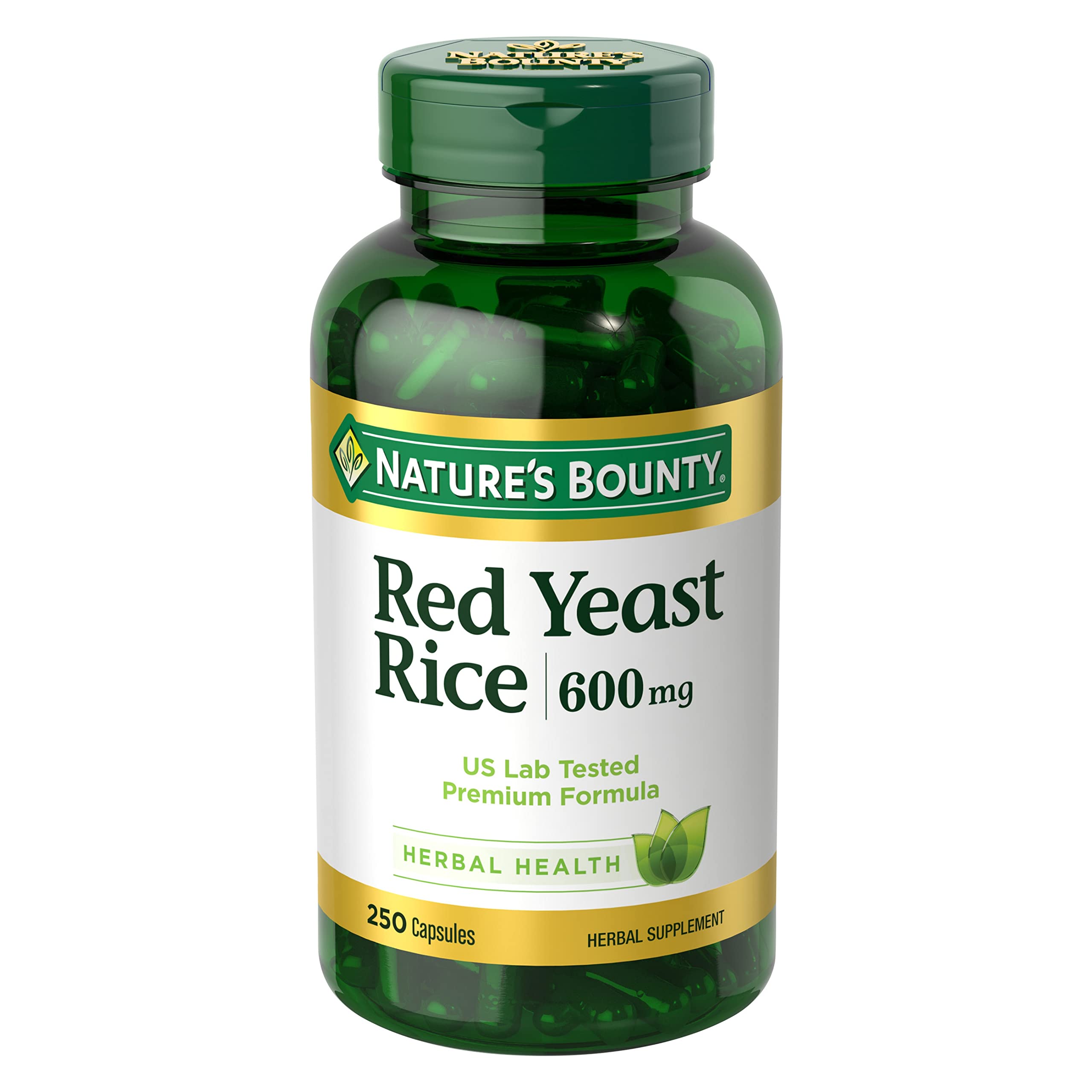 Nature’s Bounty Red Yeast Rice, Herbal Supplement, 600mg, 250 Capsules