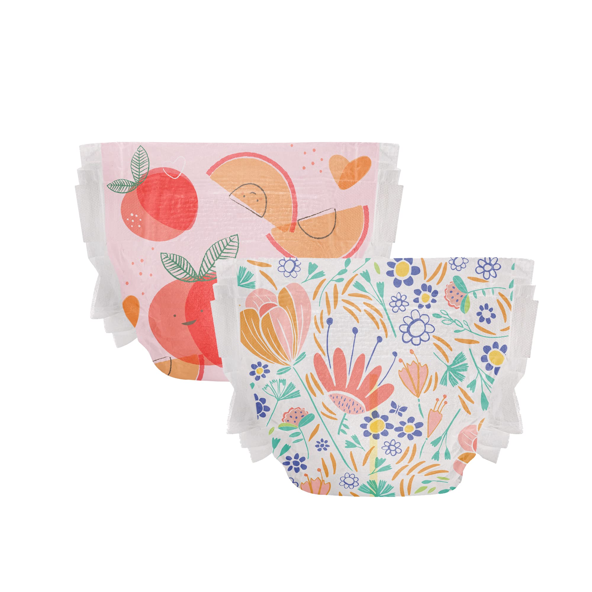 The Honest Company Clean Conscious Diapers | Plant-Based, Sustainable | Just Peachy + Flower Power | Super Club Box, Size 4 (22-37 lbs), 104 Count