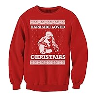 Harambe Loved Christmas Ugly Sweater Funny Men's Sweatshirt
