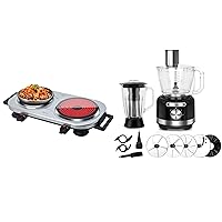 Double Hot Plate Handle+16-Cup Food Processor Blender Combo