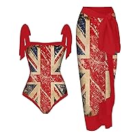 1 Piece Bathing Suits for Women Modest Women's Plus Size Swimwear with Bikini Maxi Wrap Skirts 2 Piece Floral