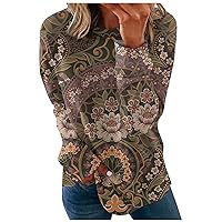 Long Sleeve Shirts for Women O Neck Trendy Shirt Printed Pullover Casual Sweatshirts Loose Blouse Sweater Tops