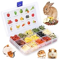 Fruit and Veggie Treats Box - Natural Freeze-Dried Healthy Rabbit Treats - Perfect Bite-Sized Bunny Treat, Guinea Pig Treat, or Hamster Treat(Style 1)
