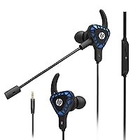 HP Gaming Earbuds with mic Deep Bass Earphones in-Ear Headset Stereo Headphone with Detachable Dual Microphone for Mobile Gaming, Xbox One, PS4, Pro, PC - Black