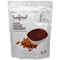 Sunfood Superfoods Cacao Powder | Organic | Made from the Finest Variety of Certified Organic Cacao Beans | Premium Quality & Better Taste | 8 oz Bag