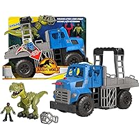 Fisher-Price Imaginext Jurassic World Dominion Toy, Break Out Dino Hauler Vehicle & T. rex Dinosaur for Preschool Kids Ages 3+ Years