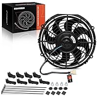 10'' 10 inch Universal Slim Fan Electric Radiator Cooling Fan Assembly, 12V 80W with Mount Kit