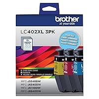 Brother Genuine LC402XL 3PK 3 Pack of High Yield Cyan, Magenta and Yellow Ink Cartridges