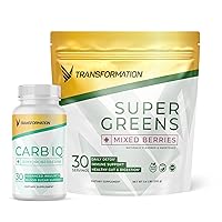 Transformation 2-Pack | Carb IQ (30 Servings) – Carbohydrate Metabolism Support and Super Greens (30 Servings) – Superfood Green Juice Powder