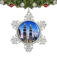 Malaysia Petronas Twin Towers Kuala Lumpur Christmas Ornament Tree Decoration Crystal Metal Souvenir Gift