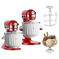 Ice Cream Maker Attachment for KitchenAid Stand Mixer, Compatible with 4.5Qt and Larger Stand or Tilt Mixers, 2 QT Frozen Yogurt Gelato & Sorbet Ice Cream Bowl for Kitchenaid Mixer Attachments