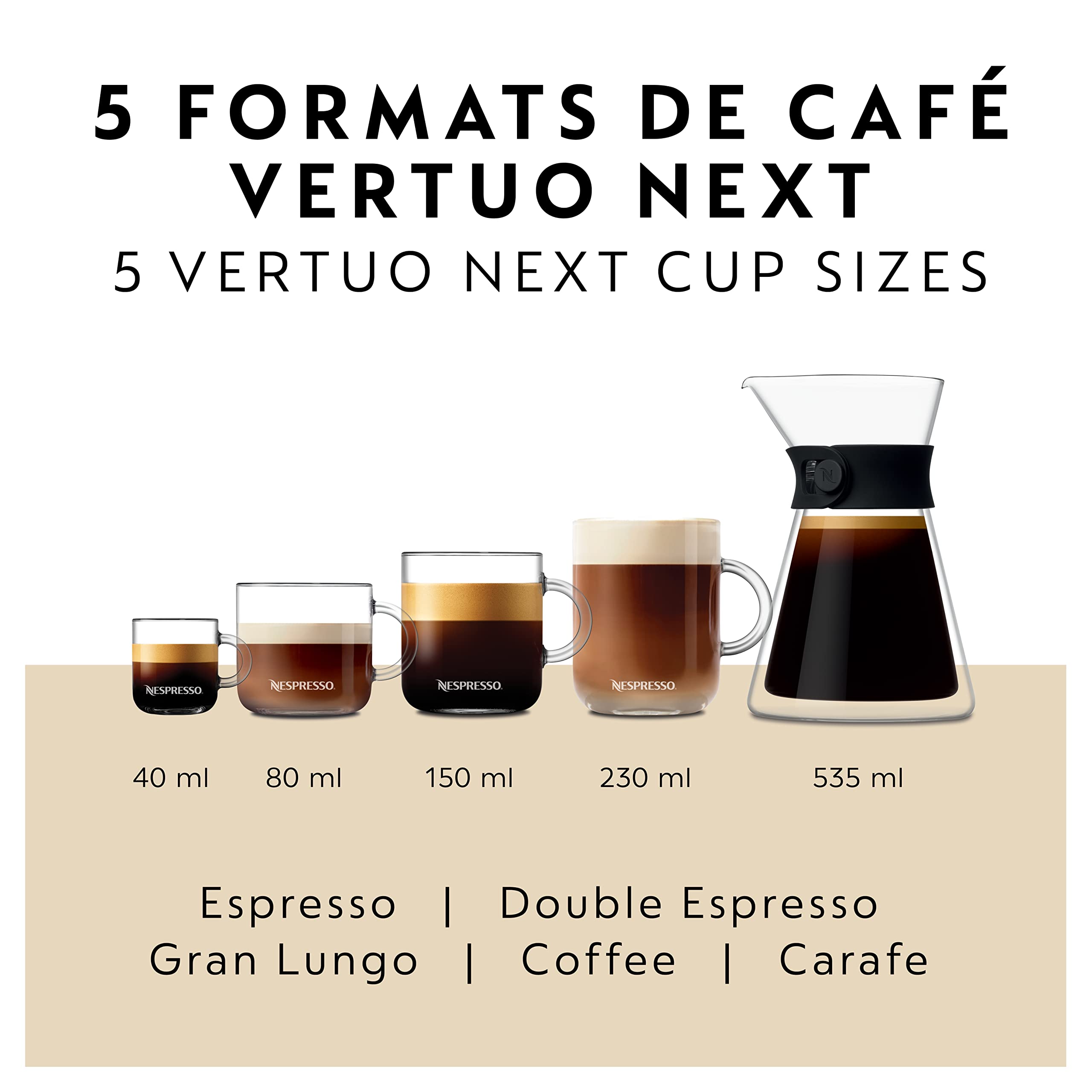 Nespresso Vertuo Next Coffee and Espresso Machine with Aeroccino Frother by Breville, Matte Black