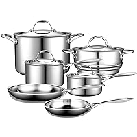 Cooks Standard 10-Piece Multi-Ply Clad Stainless Steel Cookware Set