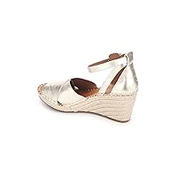 Gentle Souls by Kenneth Cole Women's Charli X Band Buckle Heeled Sandal Espadrille Wedge