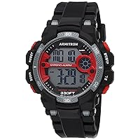 Armitron Sport Men's Digital Chronograph Resin Strap Watch, 40/8486, Black/Red (40/8486RBK)