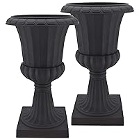 Garden Products PL50BK-2 Deluxe Plastic Urn(Pack of 2), Black