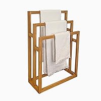 Asta Spateak Towel Rack, Solid Teak 3-Bar Towel Stand, Fully Assembled, TB-351
