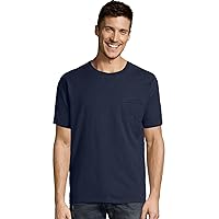 Unisex 5.5 oz., 100% Ringspun Cotton Garment-Dyed T-Shirt with Pocket 2XL NAVY