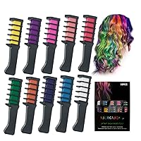 10 Pcs Hair Chalk Comb Pens-New Hair Chalk Comb Temporary Bright Washable Hair Color Dye-Gifts Toys for Birthday Party,Easter,Christmas,Halloween,DIY Cosplay Dress Up (10PCS COLORFUL)