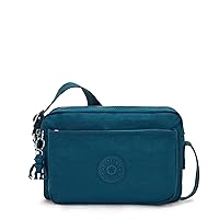 Kipling Women’s Abanu Medium Crossbody Bag, Lightweight, Adjustable Nylon Waist Pack with Multi-Compartment Zip Pockets, Cosmic Emerald