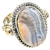 Ana Silver Co Desert Druzy Ring Size 7.5 (925 Sterling Silver) - Handmade Jewelry, Bohemian, Vintage RING121703