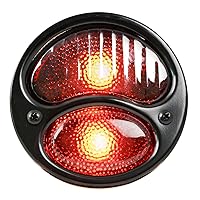 KA0023 Black 12V Duolamp Tail Light for Ford Model A with Red Glass Lens and License Light