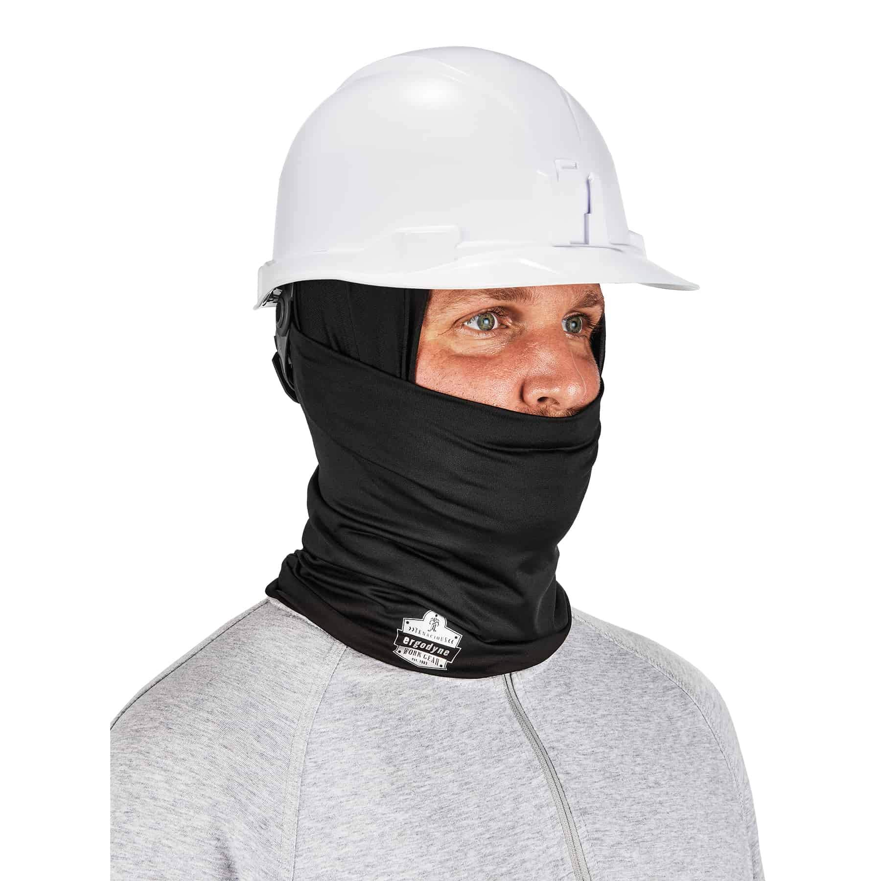 Ergodyne Chill-Its 6487 Cooling Neck Gaiter, Multiple Ways to Wear Headband or Face Mask,Black