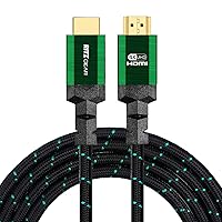 Ritz Gear 4K HDMI 2.0 Cable 4 ft. [5 Pack] 18 Gbps Ultra High Speed Braided Nylon Cord & Gold Connectors - 4K@60Hz/UHD/3D/2160p/1080p/ARC & Ethernet. Compatible with UHD TV/Monitor/PC/PS5/Xbox