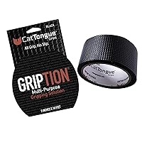 CATTONGUE GRIPS Non-Abrasive Grip Roll Heavy Duty Non Slip for Indoor & Outdoor, Customizable & Waterproof Anti Slip for Thousands of Uses (Black)