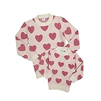 Mommy and Me Heart Matching Outfits Valentines Day Long Sleeve Sweater Tops Mama me Matching Knit Pullover
