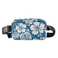 Aloha Hawaiian Floral Fanny Packs for Women Men Belt Bag with Adjustable Strap Fashion Waist Packs Crossbody Bag Waist Pouch Casual Bag Bum Bags for Running