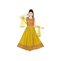 Indian Mustard Yellow Georgette Indian kids Lehenga Choli Girls Festive Kids Chaniya Dress K22