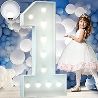 imprsv 4FT Marquee Light Up Numbers, Marquee Numbers 1, Cool White Light Up Numbers for Party, Big Numbers for 1st 16st 21st Birthday Party Decorations,Large Cardboard, Anniversary Decor