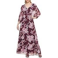 Jessica Howard Women's Lurex Chiffon Gown Long Sleeve-Formal Event