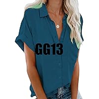 EFOFEI Women Button Basic Top Loose Business T Shirt Solid Color T Shirt