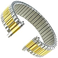16-21mm Hirsch Two Tone Gold Stainless Steel Ladies Expansion Watch Band 0120