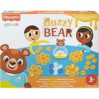 Mattel Games Buzzy Bear Cooperative Kids Game for 2 to 4 Players 3 Years Old & Up with 3 Levels of Play
