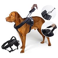 Heavy Duty Dog Harness for Medium and Large Dogs, No Pull Dog Vest Harness with Handle Extensible, Reflective Stitching (L)