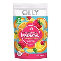 Prenatal Multivitamin Gummy, Supports Healthy Growth and Brain Development, Folic Acid, Vitamin D, Omega 3 DHA, Chewable Supplement, Citrus Berry Flavor, 40-Day Supply - 80 Count Pouch