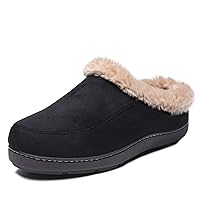 DREAM PAIRS Men's Fuzzy Faux Fur Slip-on Washable House Slippers,Warm Comfort Lining and Non-Slip Sole Winter Bedroom Shoes Indoor Outdoor
