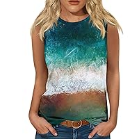 Spring Summer Workout Tank Tops for Women 2024 Plus Size Sleeveless Oversized Shirts Blouses Beach Clothes for Women