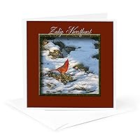 Zalig Kerstfeast, Merry Christmas in Dutch, Cardinal - Greeting Card, 6 x 6 inches, single (gc_37015_5)
