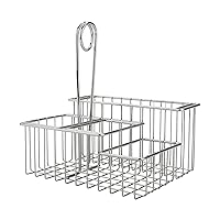 G.E.T. Enterprises 4-Compartment 8 Inch x 6 Inch Chrome Stainless Steel Condiment Caddy