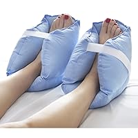 DMI Heel Cushion Protector Pillow to Relieve Pressure from Sores and Ulcers, Foot Pillow, FSA HSA Eligible, Adjustable in Size, Blue, White, Sold as a Set of 2 (Pack of 24, 48 Count Total)