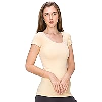 Scoop Neck Cap Sleeve Seamless Top, UV Protective Fabric UPF 50+ (Made with Love in The USA)