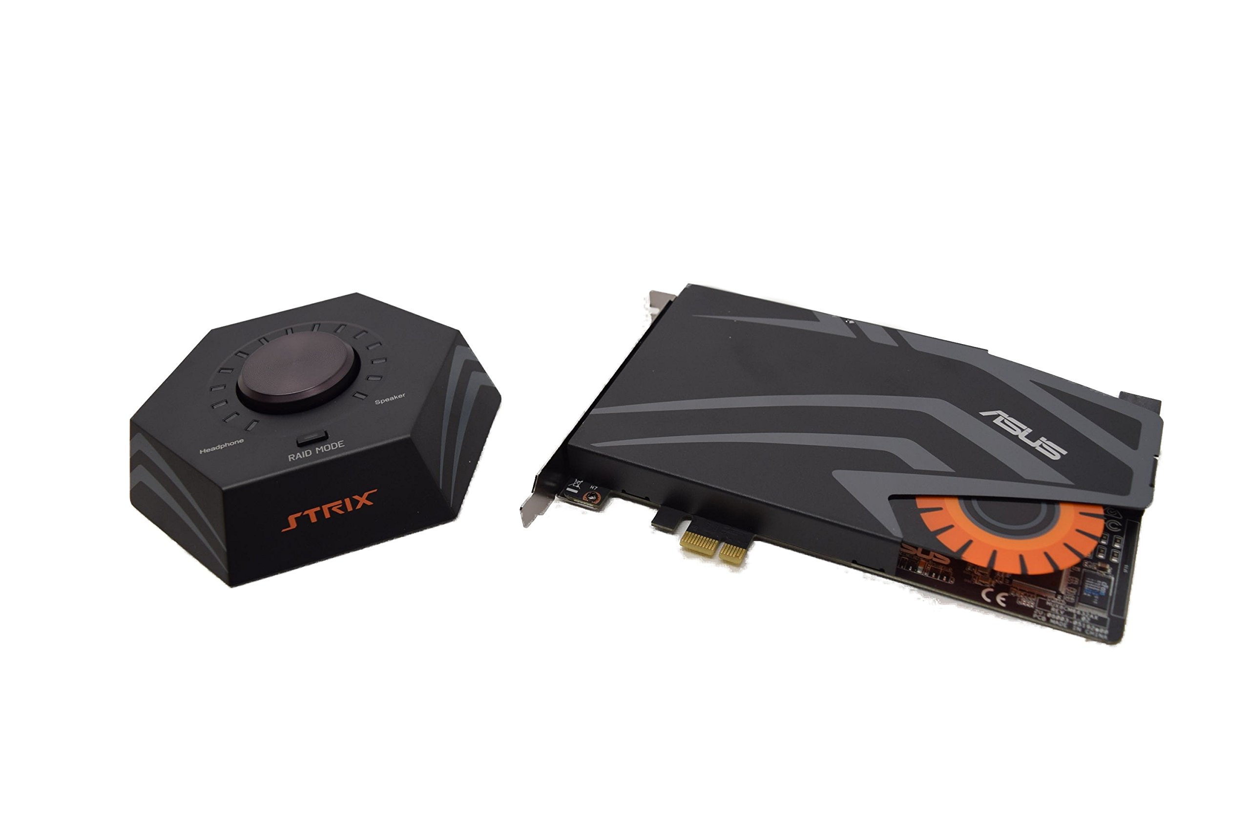 ASUS Strix RAID DLX 7.1 PCIe Gaming Sound Card with High Performance Headphone Amp (600ohm) & Audiophile-Grade DAC and 124dB SNR