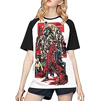 Anime Trigun T Shirt Women Casual Round Neck T-Shirts Summer Baseball Short Sleeves Tee