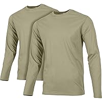 Mission Made Crew Neck T-Shirts (2 Pack) Tagless Tactical Military Long Sleeve Tees for Men