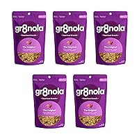gr8nola MINI SNACK PACKS - Healthy, Low Sugar Granola Cereal - Made with Superfoods - Soy Free, Dairy Free and No Refined Sugar - Original 5-Pack - 1.75 ounces each