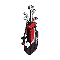 Golf CG3000 Stainless Steel Irons Golf Club & Stand Bag Half Package Set, Mens Right Hand, Black/Red